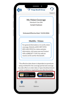 My FBG mobile app benefit cards